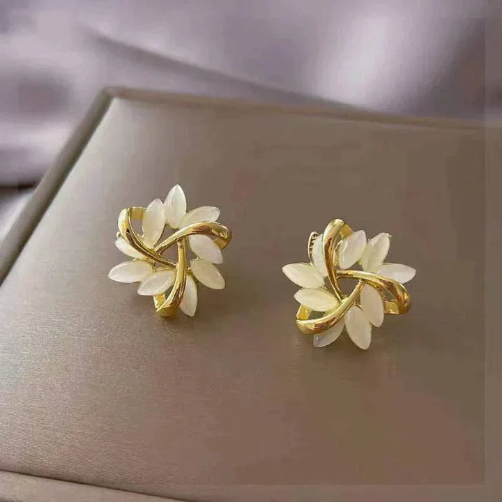 Elegant Bloom™ Opal Earrings by Emma & Rose Cape Town featuring circular hoop design with delicate pendant charms for women