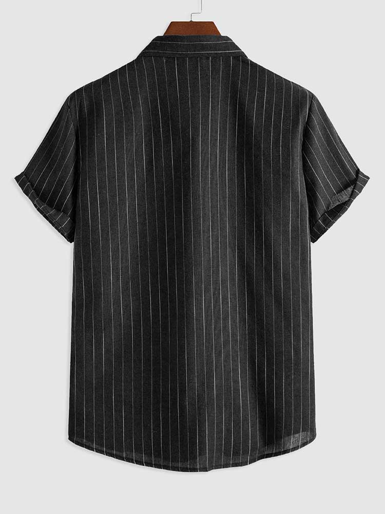 Emma & Rose Manhattan Jurgen™ short sleeve shirt in lightweight fabric, with a classic collar and button front, displayed on a hanger.