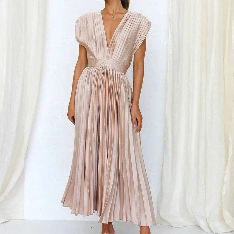Elegant sleeveless Hedwig™ dress by Emma & Rose Durban featuring a flowing design and stylish fit, shown in a front view.