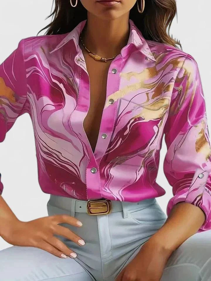 Elegant Lucianelle™ blouse from Emma & Rose Cape Town, featuring lightweight fabric and stylish design, shown in a front view image.