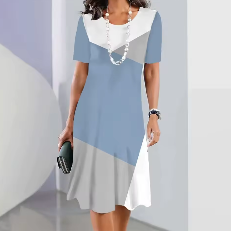 Delilah | Women’s Printed Short Sleeve A Line Midi Dress