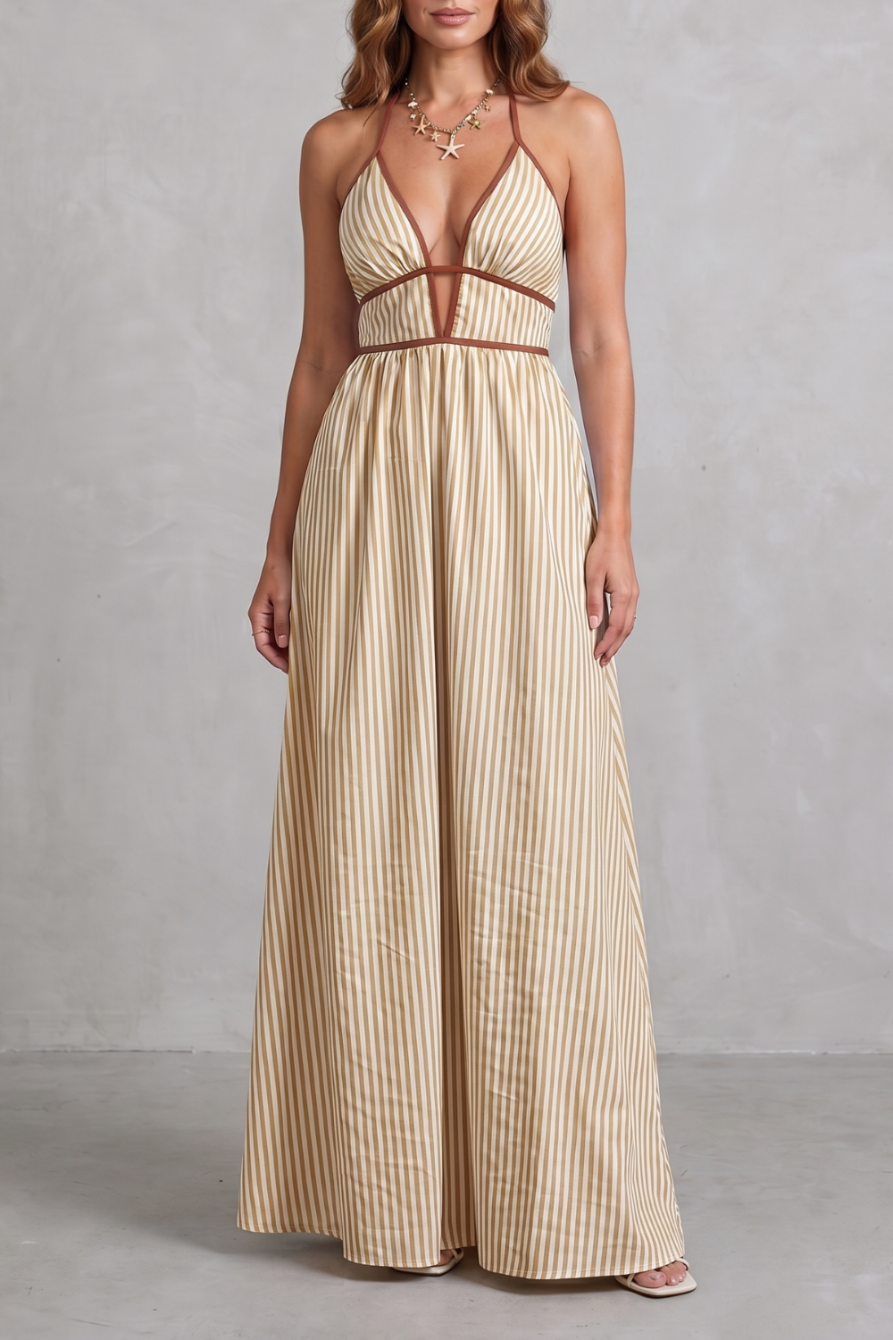 Serelisse – Striped backless silhouette – Maxi dress