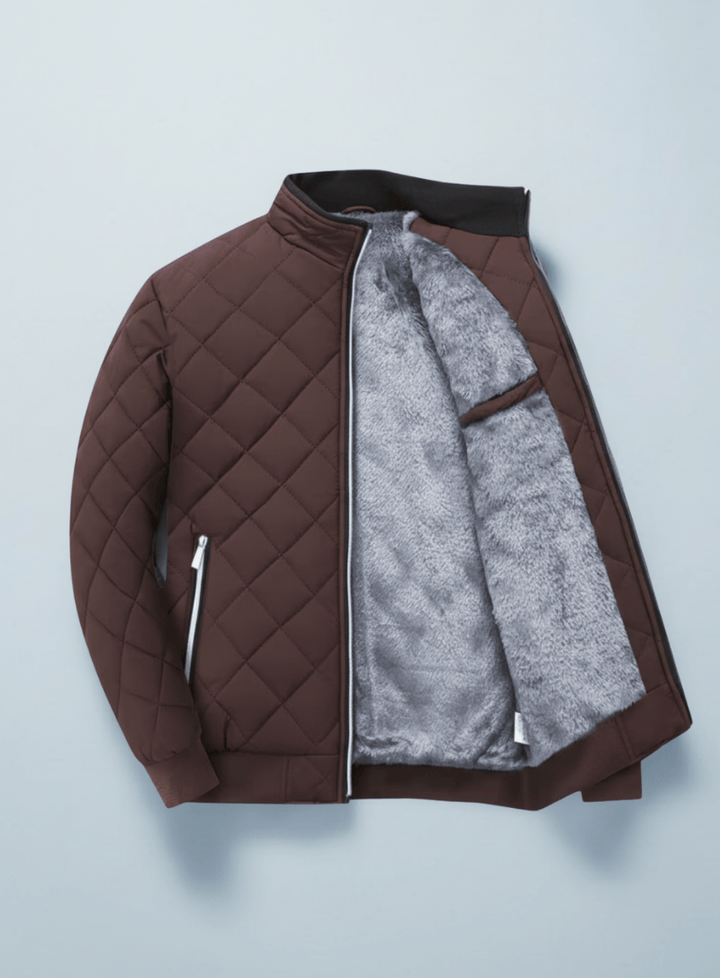 Emma & Rose Cape Town Mauritz quilted winter jacket with a high collar and zip closure, suitable for cold weather.