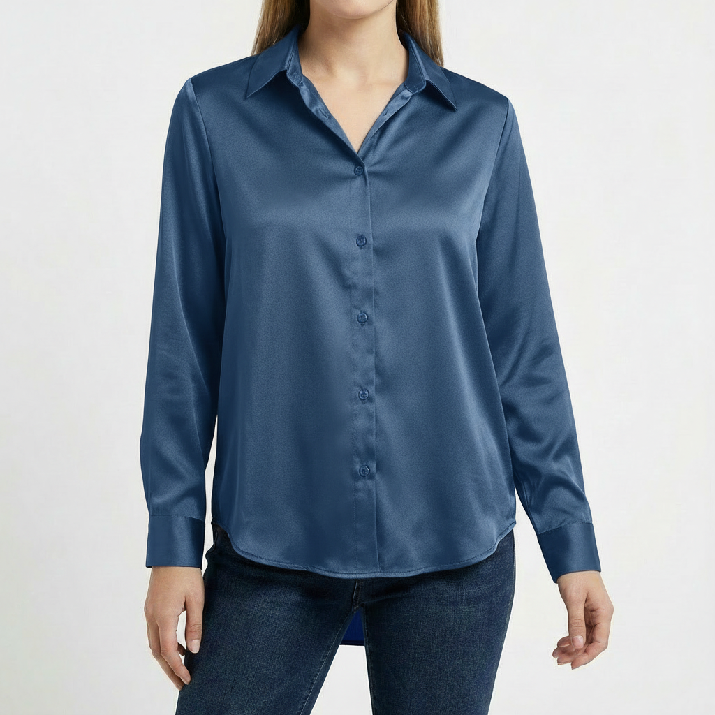 Valeria | Women's Blouse with Classic Collar and Tied Hem | Elegant