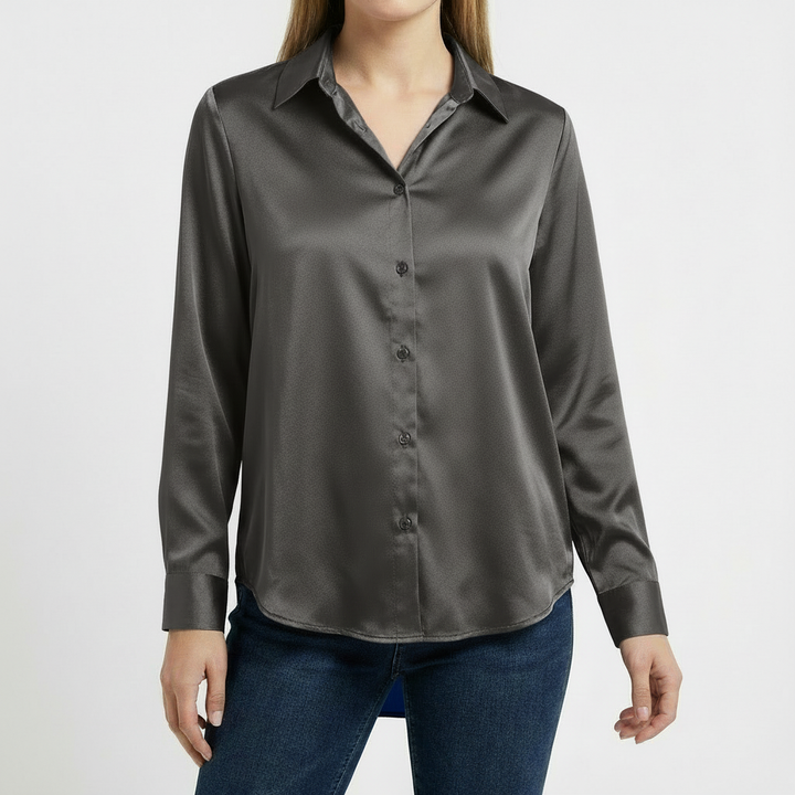 Valeria | Women's Blouse with Classic Collar and Tied Hem | Elegant