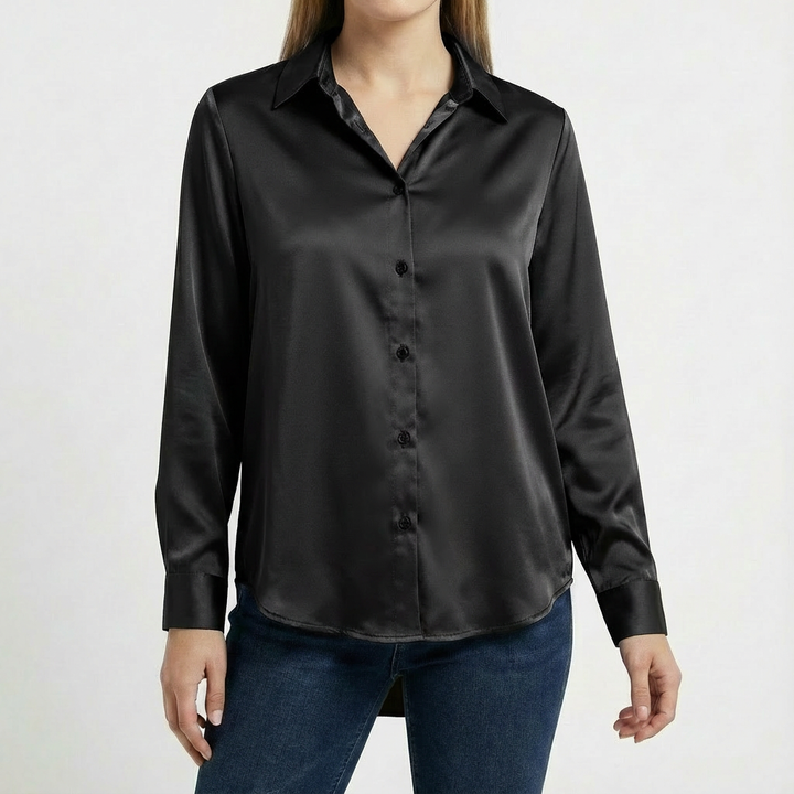 Valeria | Women's Blouse with Classic Collar and Tied Hem | Elegant