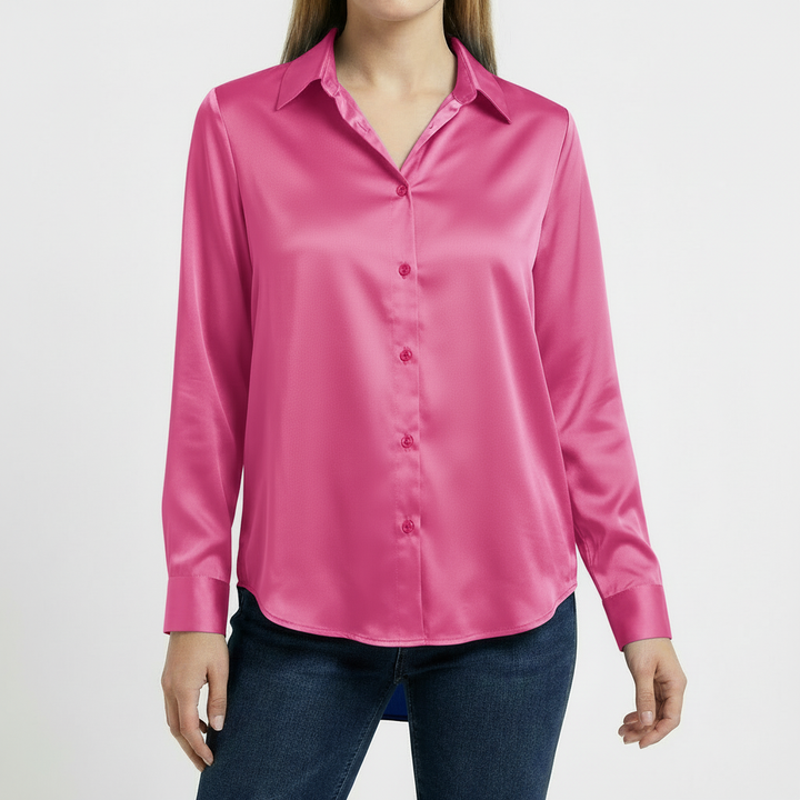 Valeria | Women's Blouse with Classic Collar and Tied Hem | Elegant