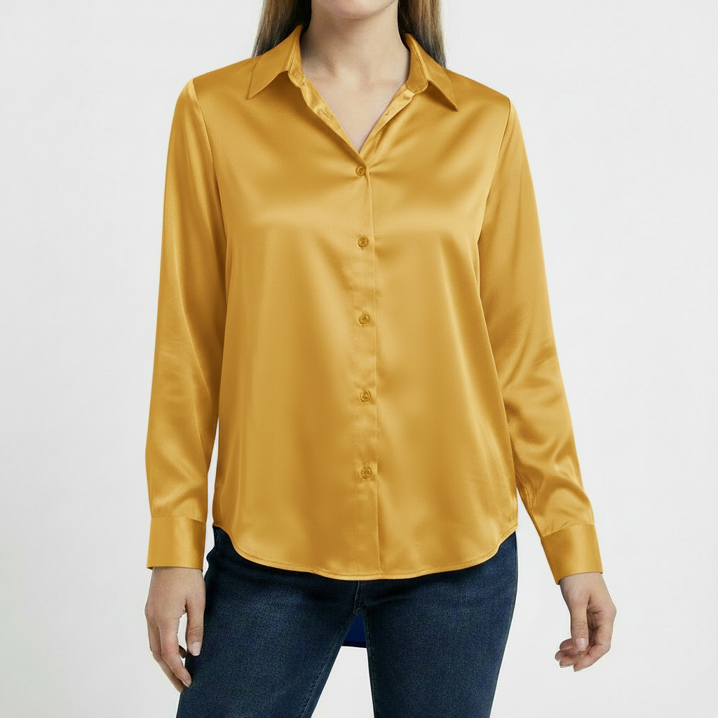 Valeria | Women's Blouse with Classic Collar and Tied Hem | Elegant
