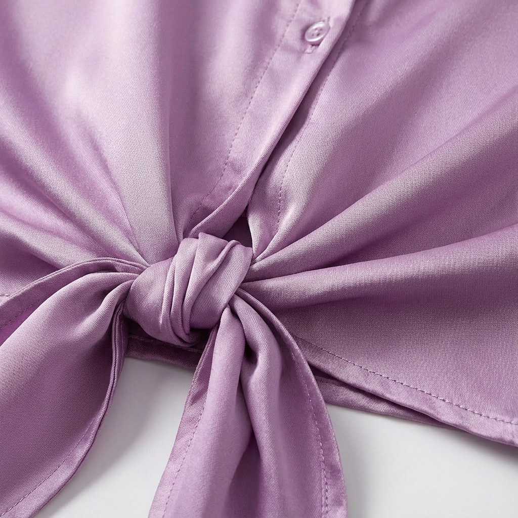 Valeria | Women's Blouse with Classic Collar and Tied Hem | Elegant