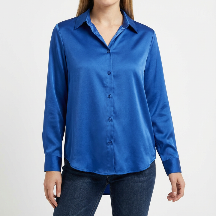 Valeria | Women's Blouse with Classic Collar and Tied Hem | Elegant