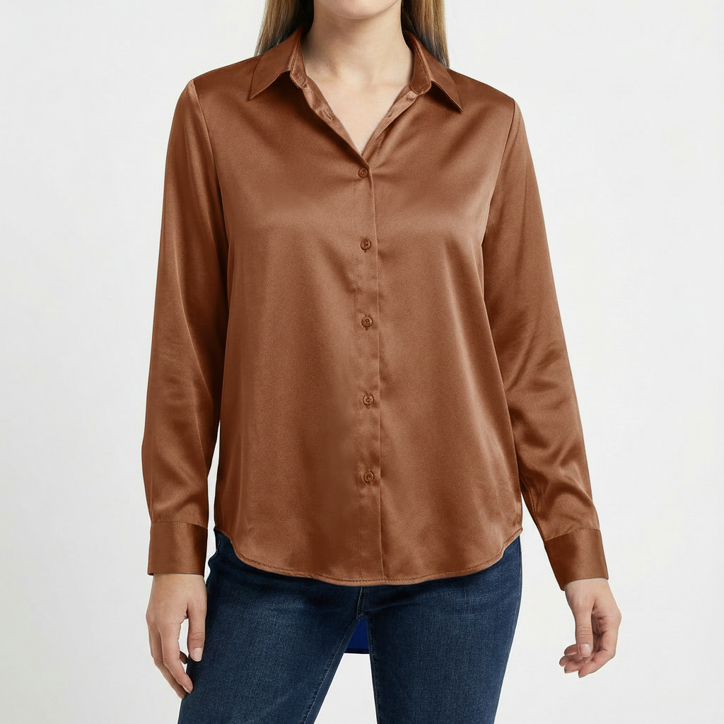 Valeria | Women's Blouse with Classic Collar and Tied Hem | Elegant
