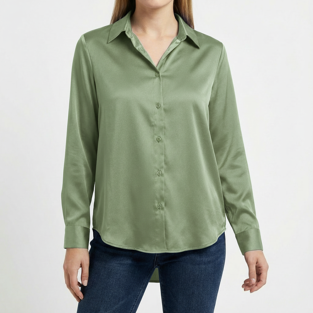 Valeria | Women's Blouse with Classic Collar and Tied Hem | Elegant