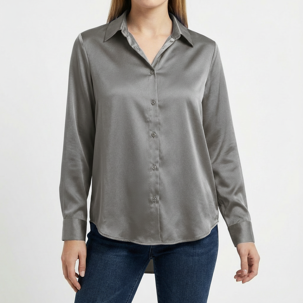 Valeria | Women's Blouse with Classic Collar and Tied Hem | Elegant