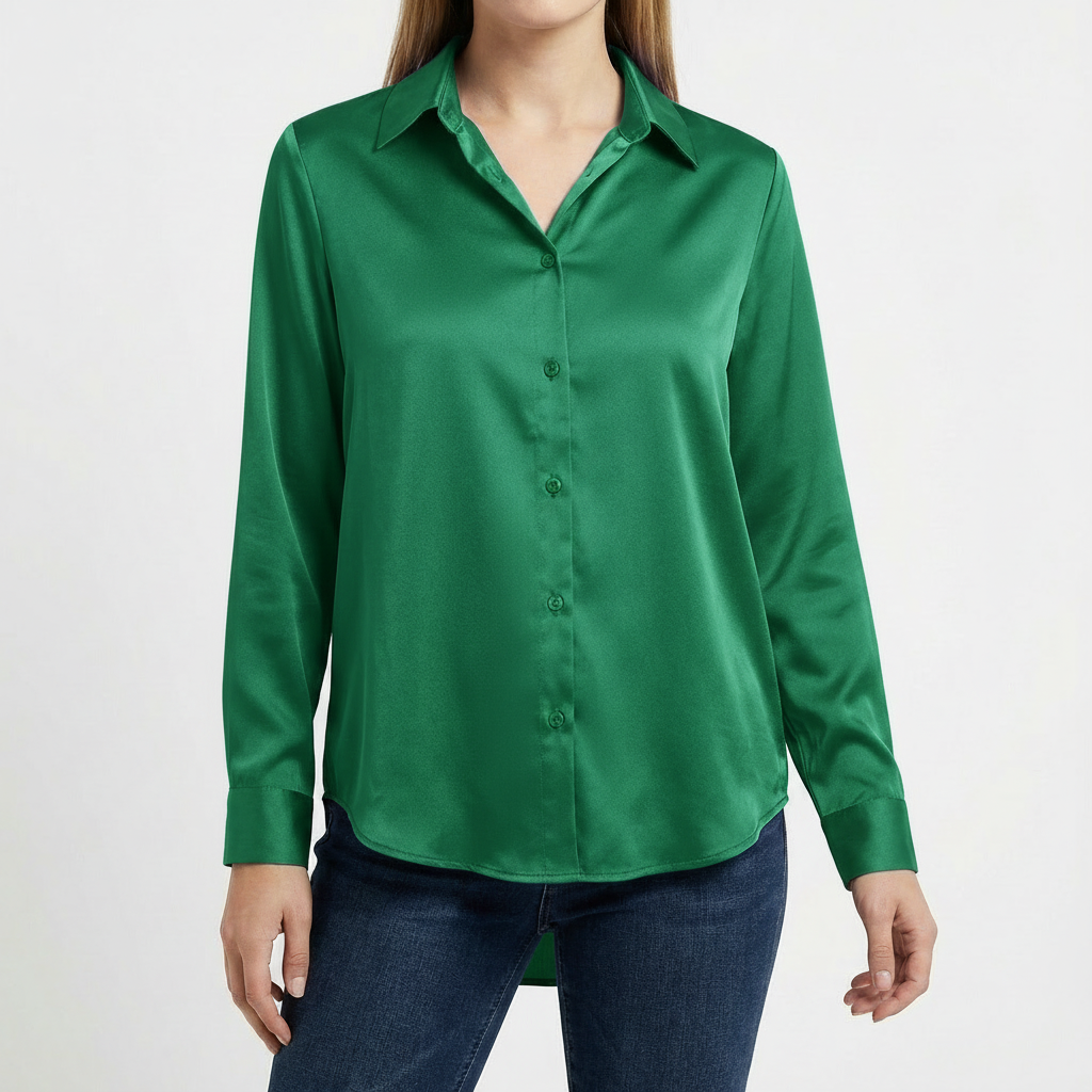 Valeria | Women's Blouse with Classic Collar and Tied Hem | Elegant