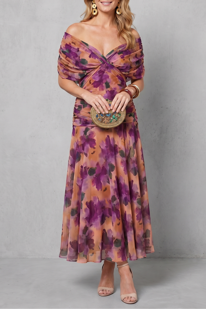 Verdelisse – Draped floral flow – Maxi dress