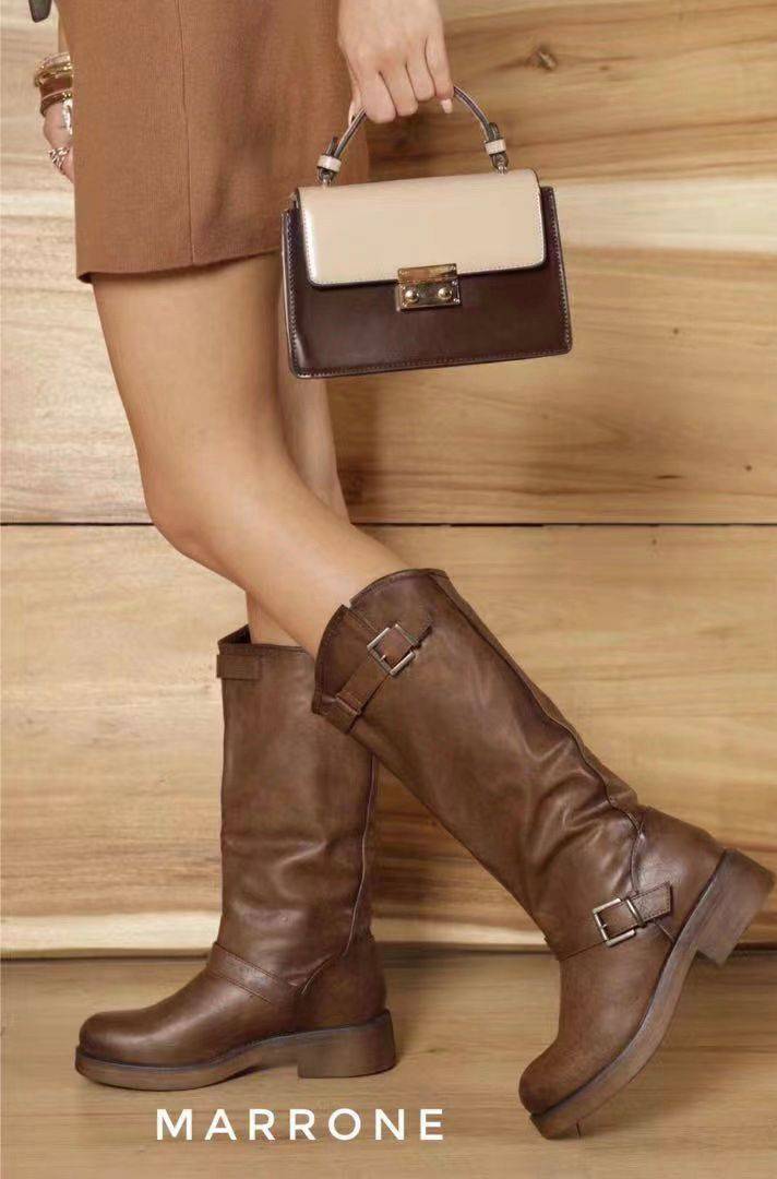 Emma & Rose Cape Town High™ lace-up boots, stylish leather shoes with sturdy soles and detailed stitching.