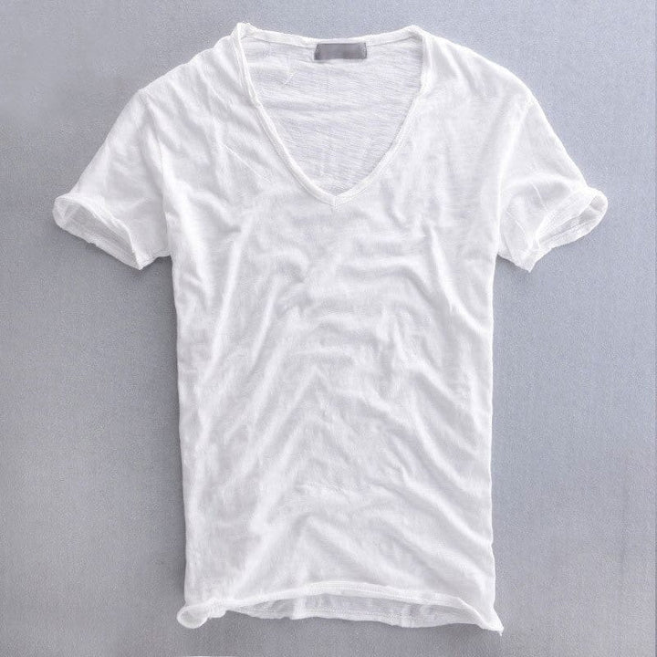 André Ferran Slub-Cotton V-Neck