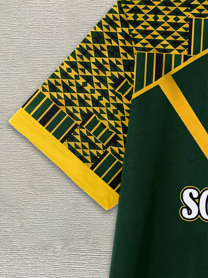 South Africa World Cup 2026 competition top by Emma & Rose Cape Town, featuring team logo and vibrant design.
