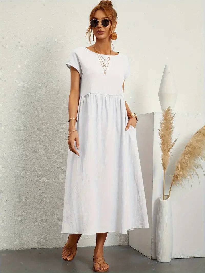 Emma & Rose Manhattan Elisa™ dress pocket with elegant fabric and detailed stitching, shown on a stylish dress.