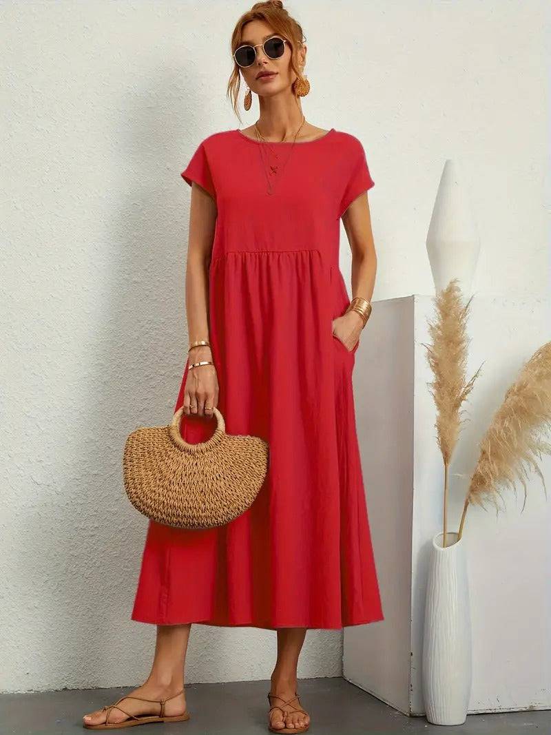 Emma & Rose Manhattan Elisa™ dress pocket with detailed stitching and fabric texture on a neutral background.