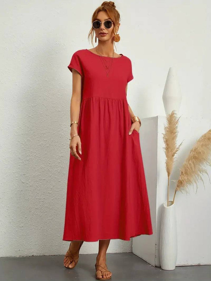 Emma & Rose Manhattan Elisa™ dress pocket with detailed stitching and fabric texture, designed for elegant women's dresses.