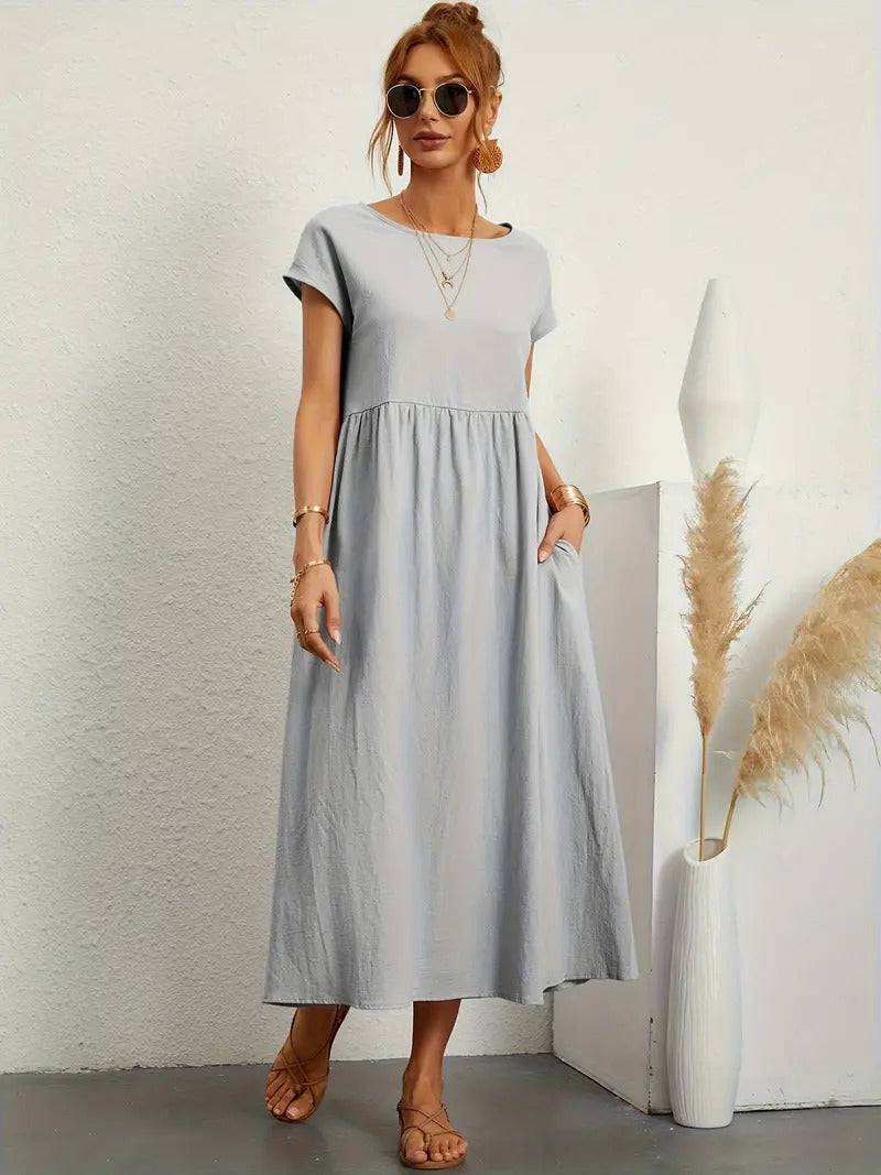Emma & Rose Manhattan Elisa™ dress pocket detail, close-up of stylish fabric and stitching on the elegant dress.