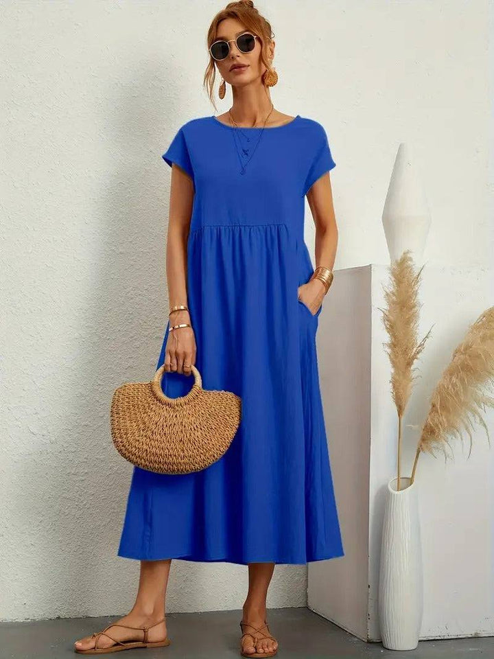 Emma & Rose Manhattan Elisa™ dress pocket with detailed stitching and fabric texture, close-up view of the stylish garment feature.