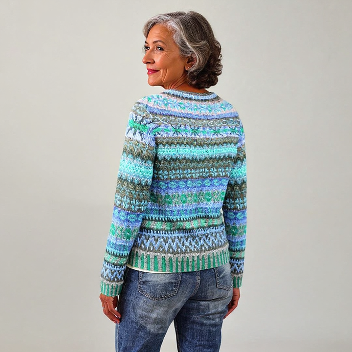Emma & Rose Cape Town Brigitte Retro Sweater from the #1752 Collection, featuring a cozy, vintage-inspired knit design.