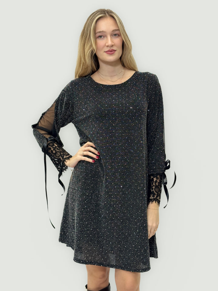 Black Bridget™ brilliant dress by Emma & Rose Cape Town featuring soft luxurious fabrics and elegant bows.