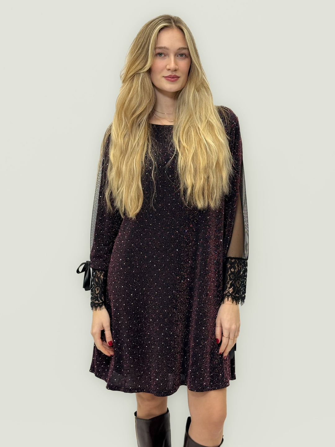 Emma & Rose Cape Town Bridget™ Brilliant Dress in black with soft luxurious fabrics and elegant bows.