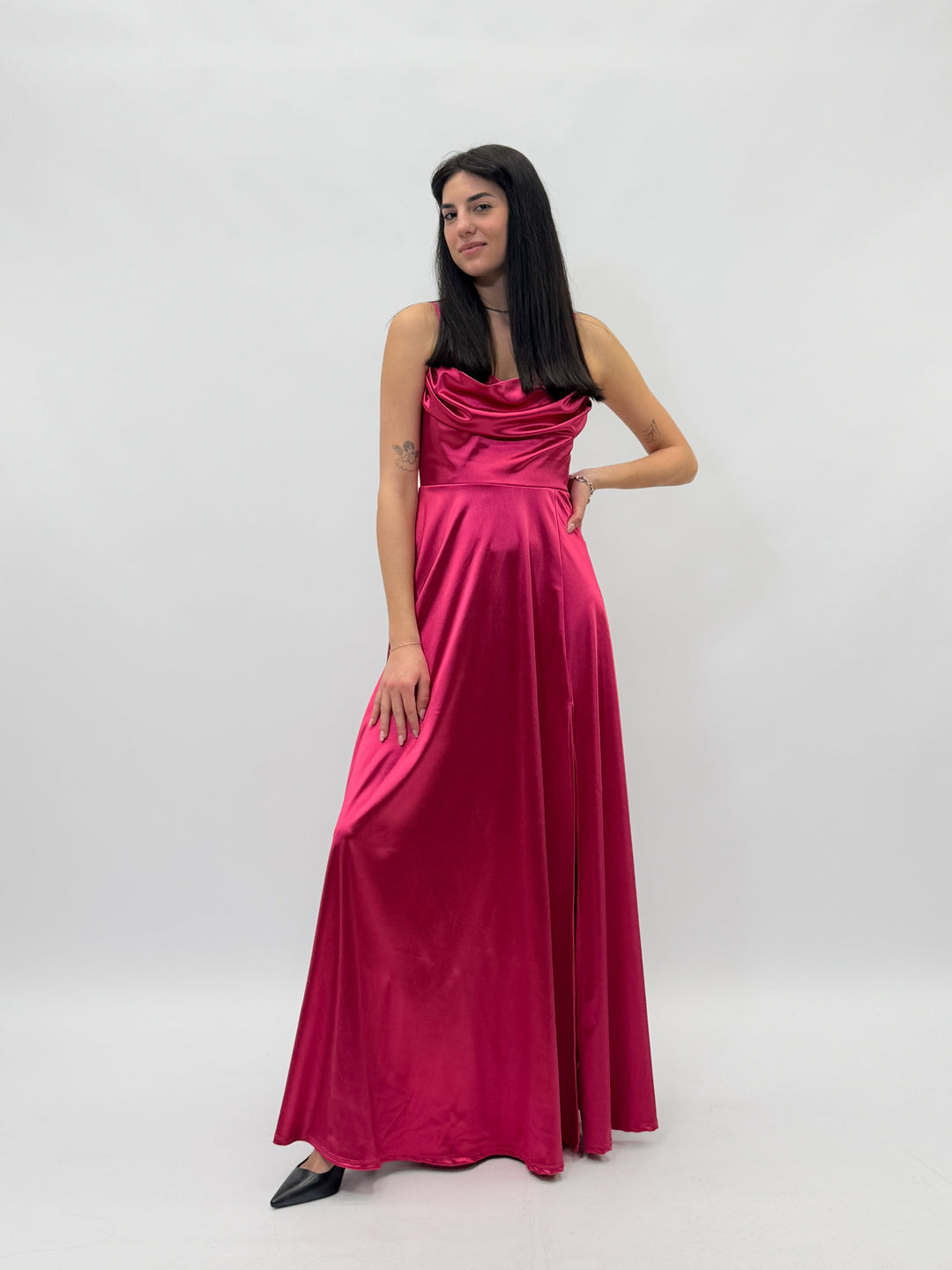 Light blue Bianca™ long dress by Emma & Rose Cape Town, elegant abiti with flowing fabric and stylish design.