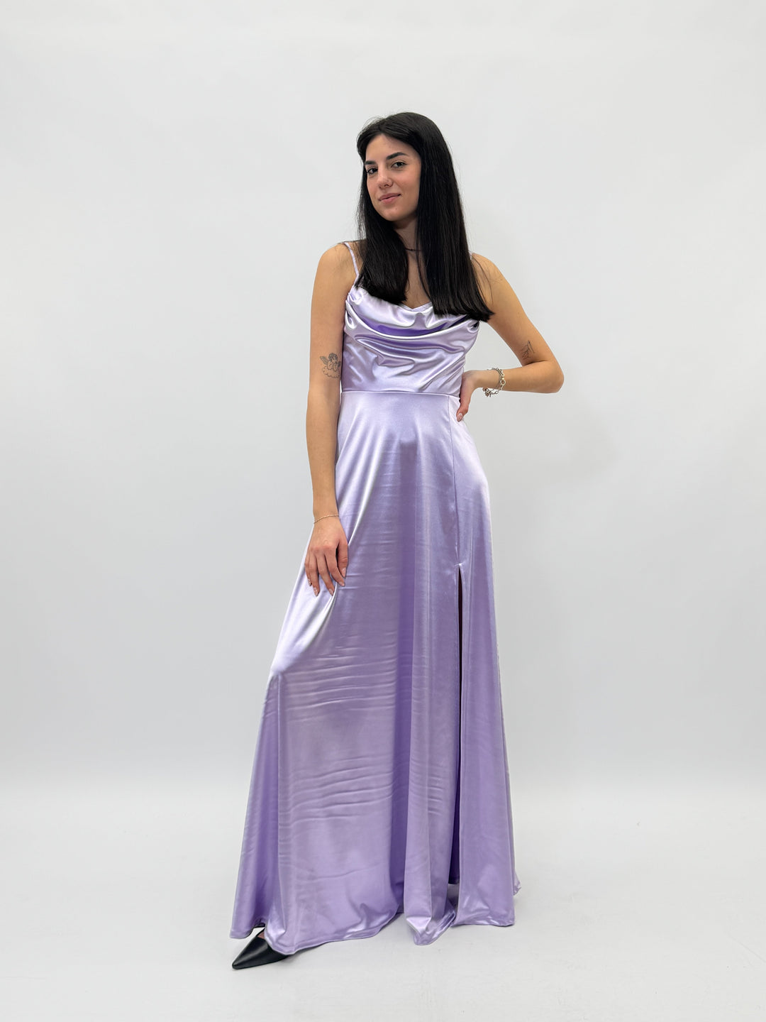 Light blue Bianca™ long dress by Emma & Rose Cape Town, elegant abiti with flowing fabric and stylish design.