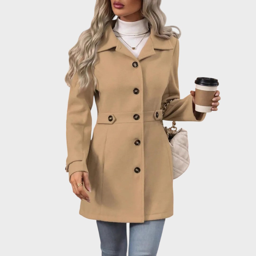 Emma & Rose Cape Town Channel™ Elegant Abrigo coat in classic style with tailored fit and stylish lapels.