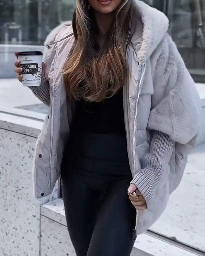 Emma & Rose Cape Town Ren™ Comfortable Coat in apricot, stylish outerwear with a cozy fit, shown in a front view.