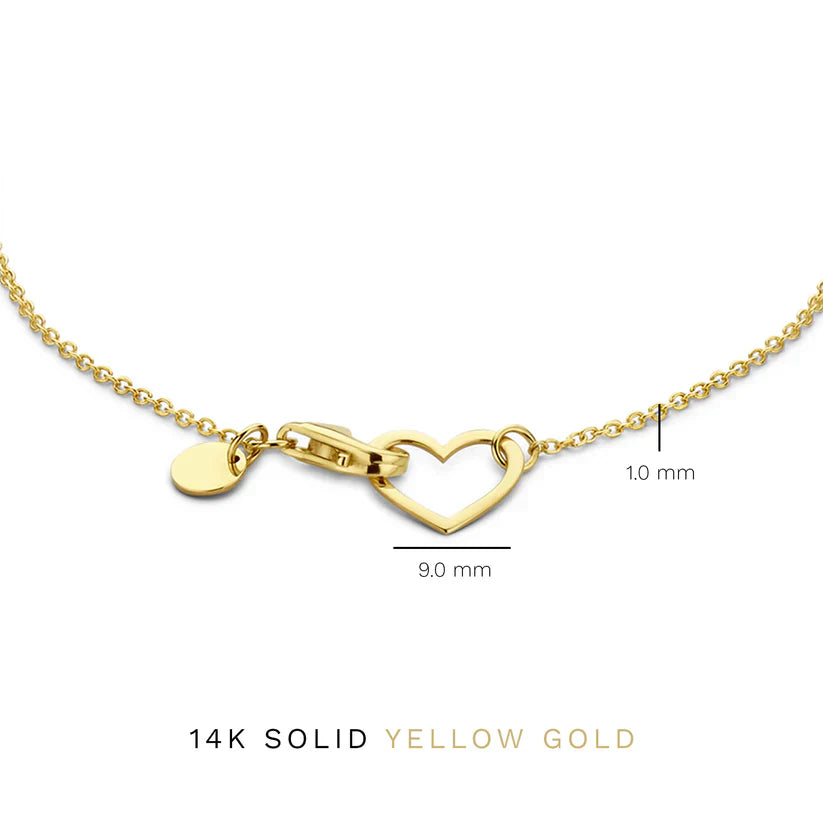 Olivianne™ 14k gold bracelet by Emma & Rose Cape Town, elegant jewelry with a delicate chain and clasp visible.