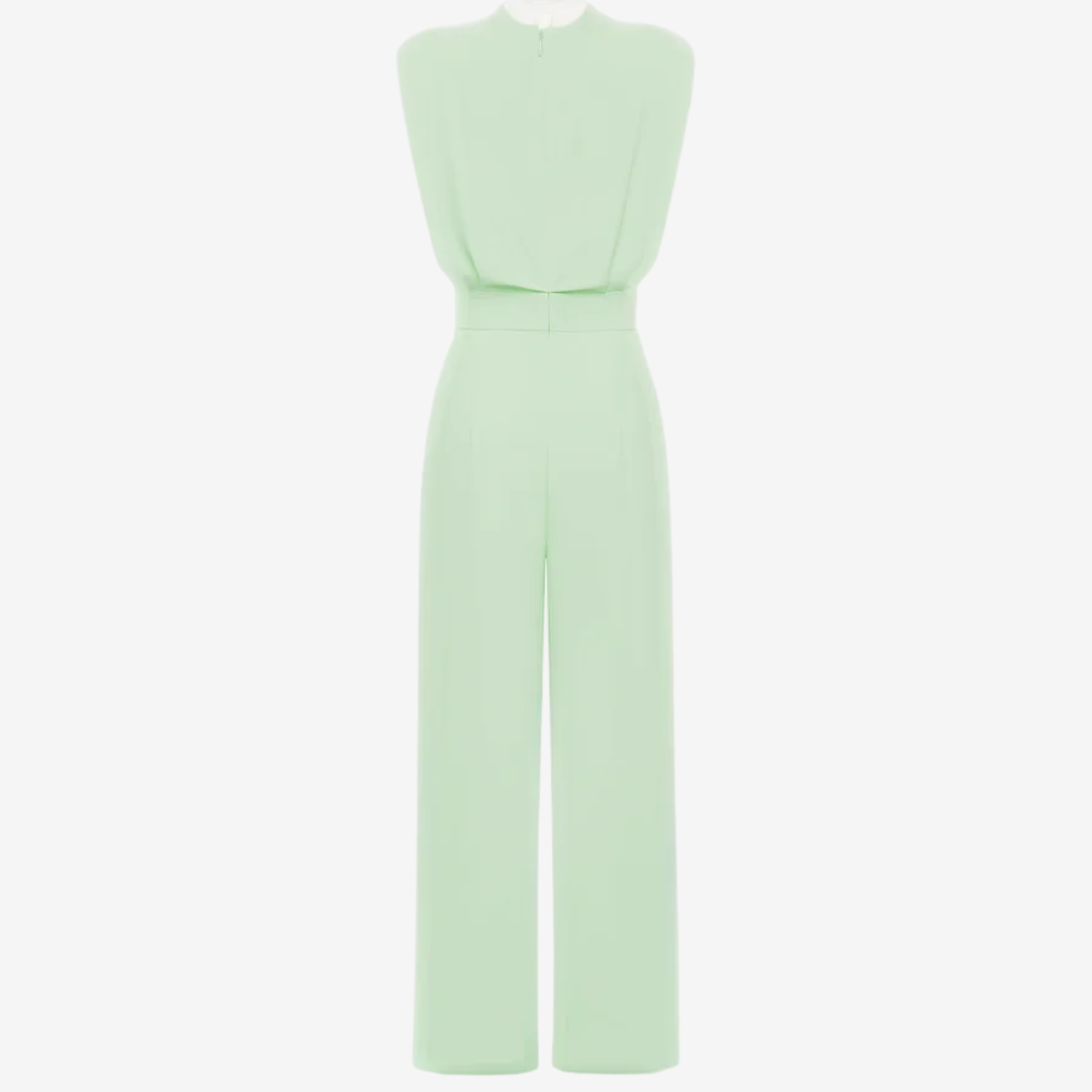Beige Wiera™ jumpsuit belt from Emma & Rose Cape Town, shown draped over a jumpsuit for a stylish look.