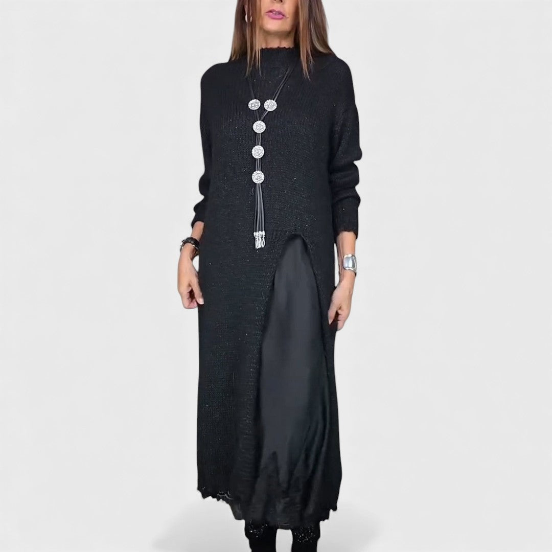 Black Laluna™ Chic Long Dress Set by Emma & Rose Cape Town, featuring elegant fabric and stylish design for sophisticated occasions.
