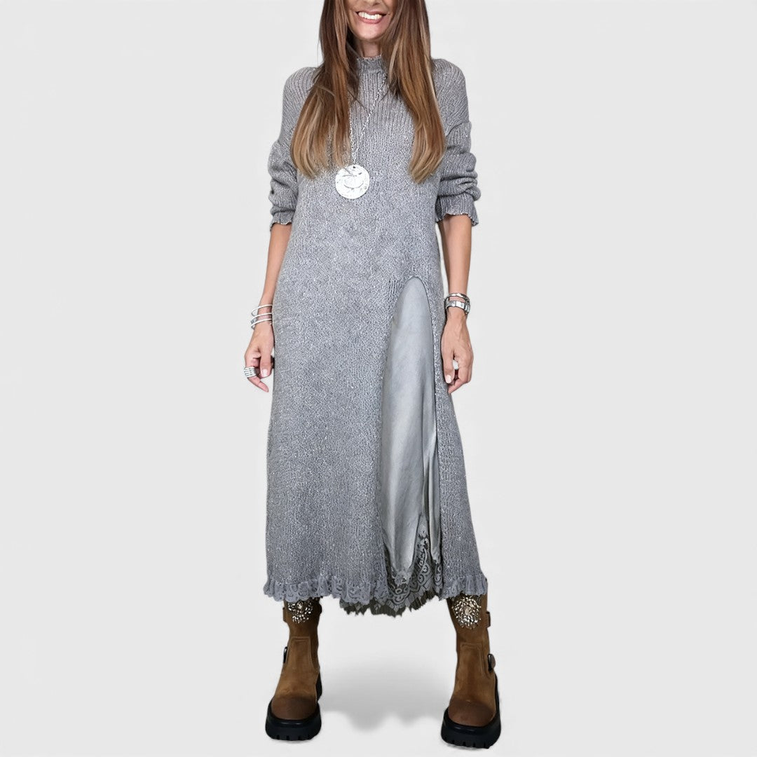 Black Laluna™ Chic Long Dress Set by Emma & Rose Cape Town, featuring elegant fabric and stylish design, shown on a model.