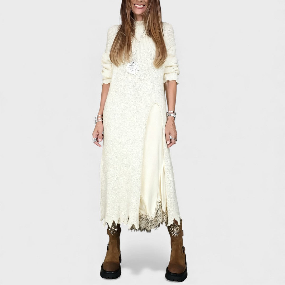 Black Laluna™ chic long dress set by Emma & Rose Cape Town, featuring elegant flowing fabric and stylish design.