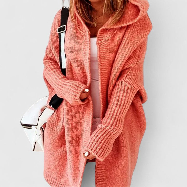 Blue Rosalynne™ comfortable cardigan by Emma & Rose Cape Town, soft knit fabric, long sleeves, and relaxed fit.