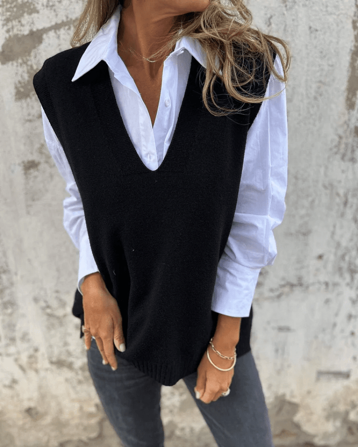 Brown Vyn™ elegant vest by Emma & Rose Cape Town, featuring a stylish, tailored design for sophisticated fashion.