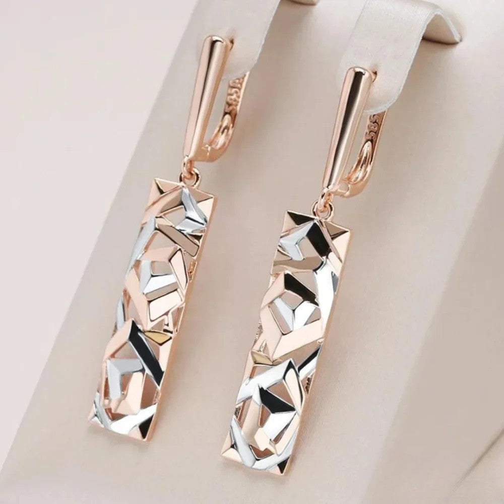 Elsabé™ Elegant Rectangular Earrings by Emma & Rose Cape Town featuring sleek, modern rectangular design in silver-tone metal.