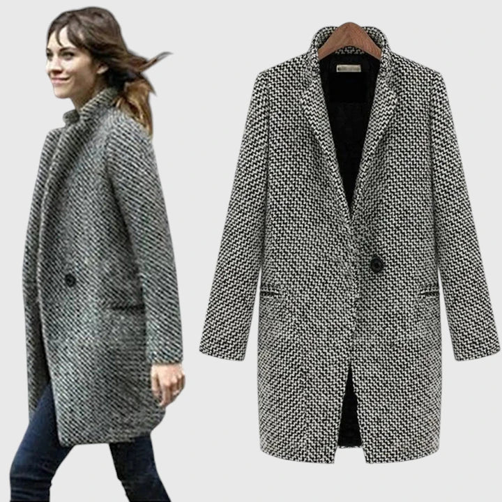 Emma & Rose Cape Town Madisynrae long coat in grey, comfortable and stylish, shown on a model with a relaxed fit.