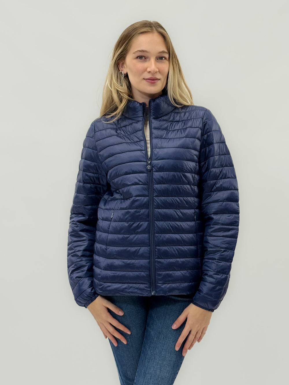 Fuchsia Lightweight™ women's puffer jacket by Emma & Rose Cape Town, showing the quilted design and hooded style.