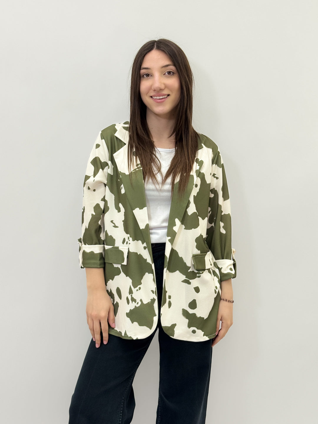 Red Moo™ print jacket by Emma & Rose Cape Town, stylish outerwear with vibrant animal print design.