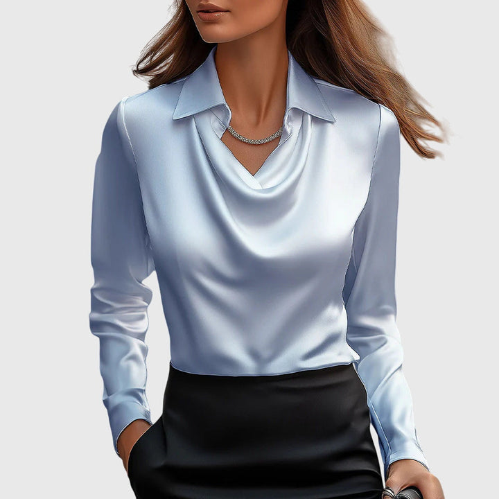 Gold Lize™ elegant blouse by Emma & Rose Cape Town, featuring lightweight fabric and stylish design details.