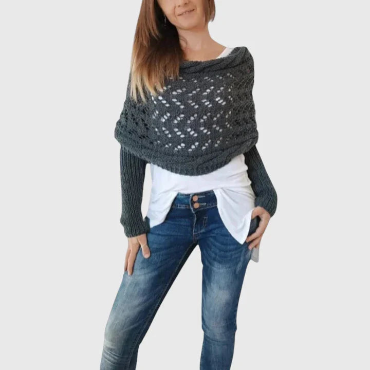 Lynoreviah™ elegant scarf by Emma & Rose Cape Town in grey and green, featuring lightweight, stylish fabric.