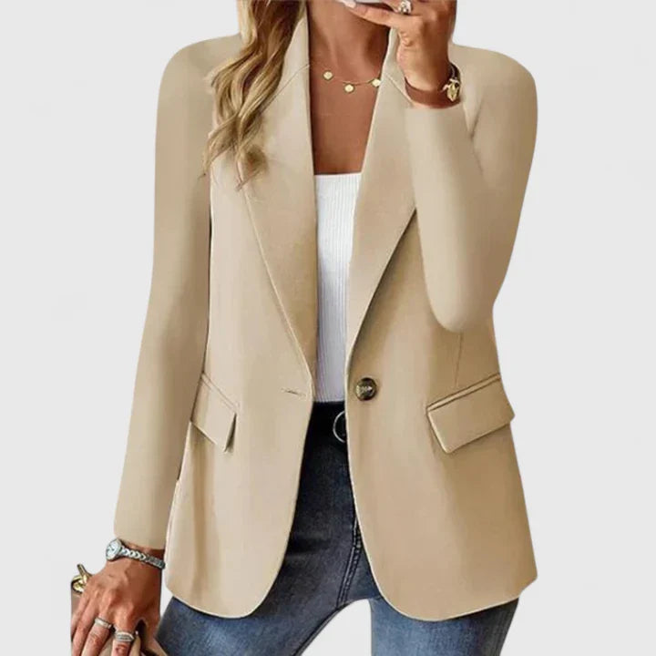 Pink Katerynnae™ elegant blazer by Emma & Rose Cape Town, stylish tailored jacket with lapels and sleek fit.