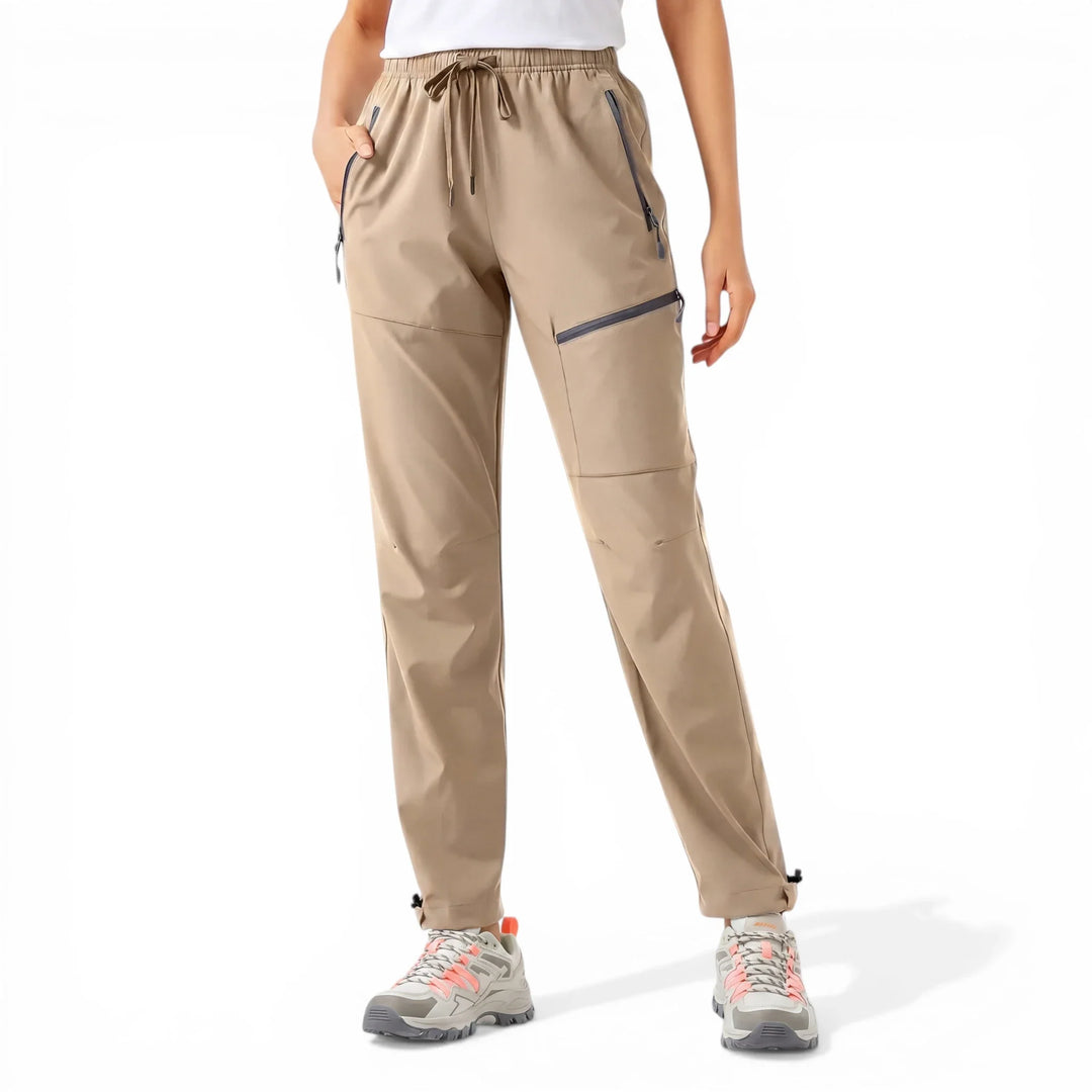 Emma & Rose Cape Town Aero hiking pants in khaki, outdoor-ready with durable fabric and comfortable fit for outdoor activities.