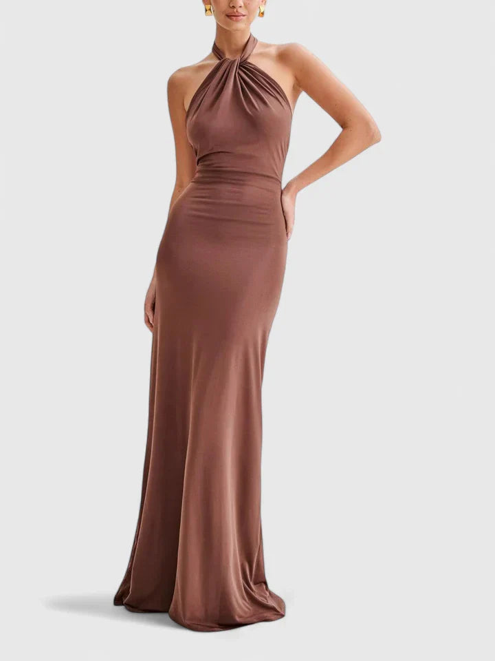 Emma & Rose Cape Town Anzhelia™ sophisticated maxi dress in lagoon color, flowing fabric and elegant design for formal occasions.